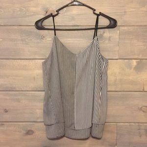 Black and white striped tank top